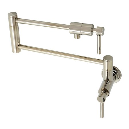 KINGSTON BRASS KS4106DL Wall Mount Pot Filler, Polished Nickel KS4106DL